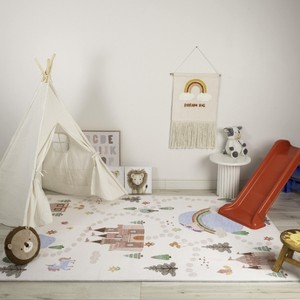 Rug Branch Kids Soft Steps Playtime Unicorns Castle Road Map Indoor Soft Area Rug - 1 of 4
