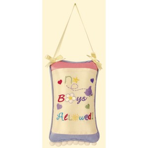 C&F Home 5" x 8" No Boys Allowed Embroidered Throw Pillow - 1 of 1