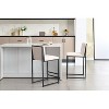 Ivory Counter Height Bar Stools Set of 2, Upholstered Linen Bar Stools - 4 of 4