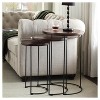 Carolina Living Eloise Nesting Table Set - Chestnut/Black: 3-Piece Wood Composite & Metal Frame Set - 2 of 3