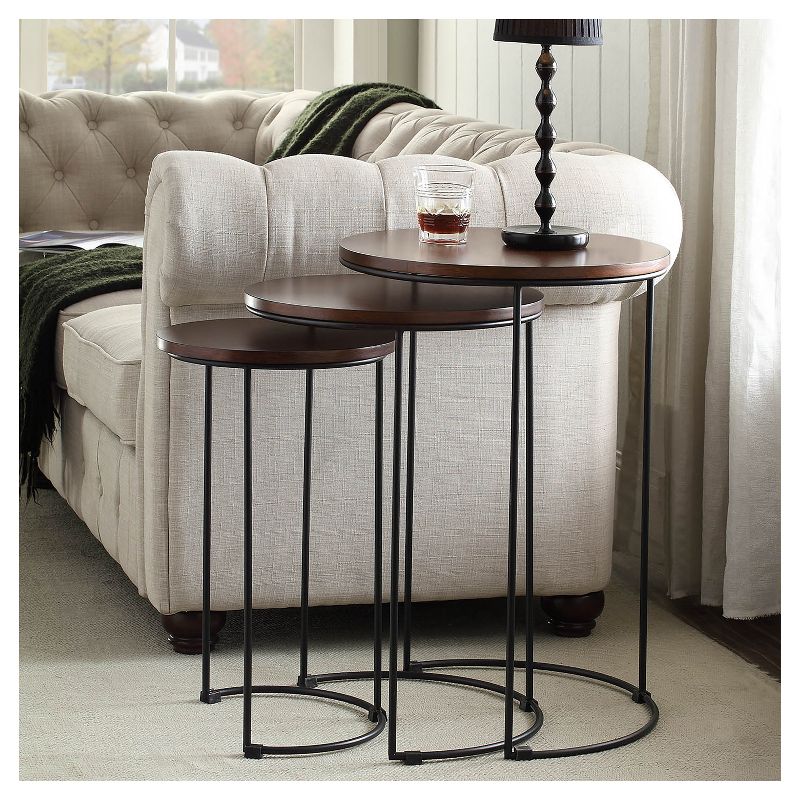 Eloise Nesting Table Set - Chestnut/Black - Carolina Chair and Table, 3 of 5