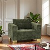 1-Seater Plush Cloth Sofa Chair with High Legs & Easy Cleaning - 3 of 4