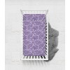 Bacati - Floral Scroll Printed Purple 100 percent Cotton Universal Baby US Standard Crib or Toddler Bed Fitted Sheet - 4 of 4