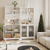 71" Kitchen Pantry Cabinet, Wooden Tall Sideboard Buffet Cabinet with Microwave Stand, Pegboard and Hutch, for Dining Room, Living Room - 3 of 4