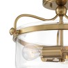 Possini Euro Design Kavida Modern Ceiling Light Semi Flush-Mount Fixture 15" Soft Gold 3-Light Clear Glass for Bedroom Kitchen - 3 of 4