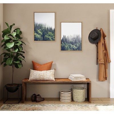 Lush Green Forest Foggy Day Canvas Wall Art Set