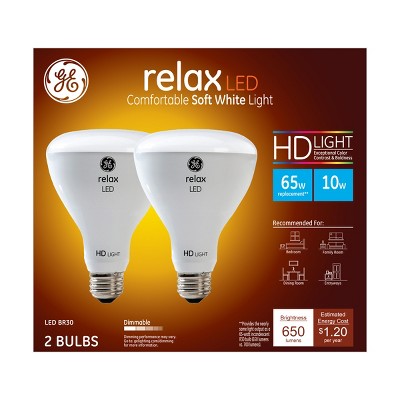 General Electric 65W 2pk BR30 LED Bulb Radiant White