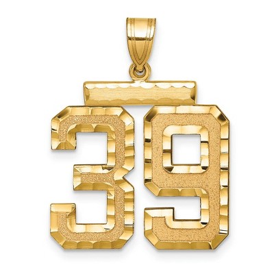 Black Bow Jewelry 14k Yellow Gold, Varsity Collection, Large D/C Pendant Number 39