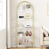 71" Arched Bookshelf, 5-Tier Modern Bookcase with Marble Finish, Tall Storage Shelf for Home & Office - 4 of 4