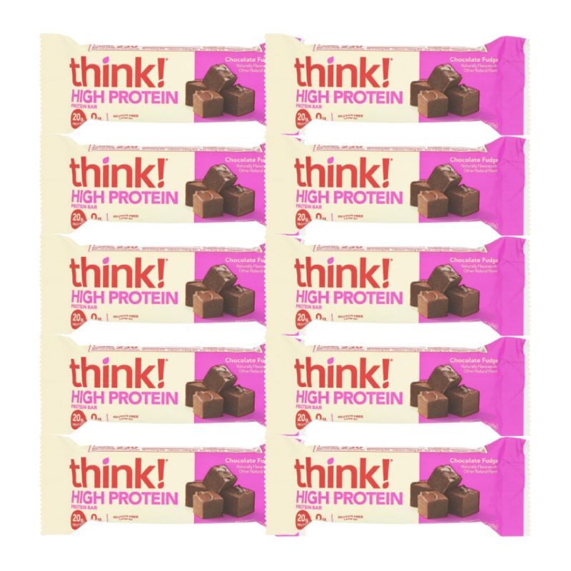 Think! Chocolate Fudge High Protein Bar - Case of 10/2.1 oz, 1 of 8