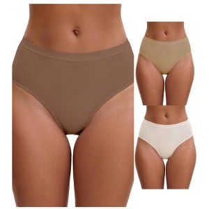 INSPIRE CHIC Women's High Waisted Butt Lifter Briefs Tummy Control Underwear, Available in Plus Size 3 Packs - 1 of 4