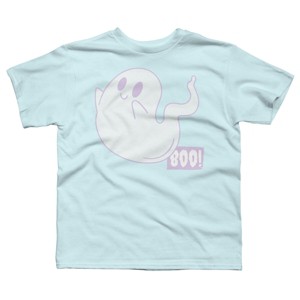 Boy's Design By Humans Boo Cute Ghost Halloween cute design By BoogieCreates T-Shirt - 1 of 3
