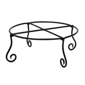 Piazza Iron Plant Stand Black Powder Coat Finish - Achla Designs: Freestanding Planter Holder, Indoor/Outdoor Use - 1 of 4
