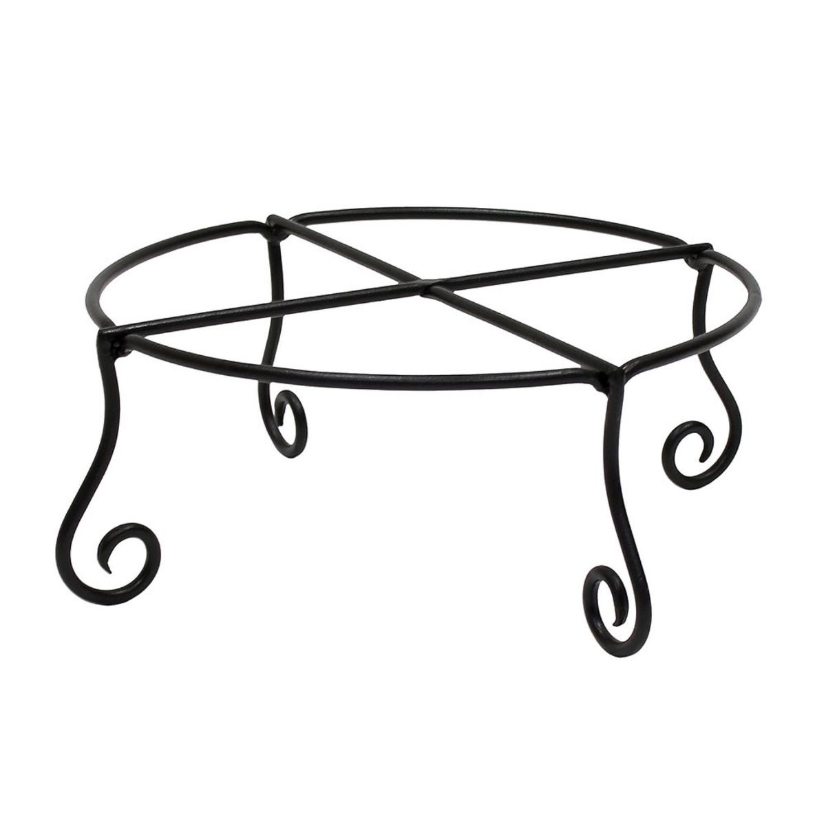 Piazza Iron Plant Stand Black Powder Coat Finish - Achla Designs: Freestanding Planter Holder, Indoor/Outdoor Use