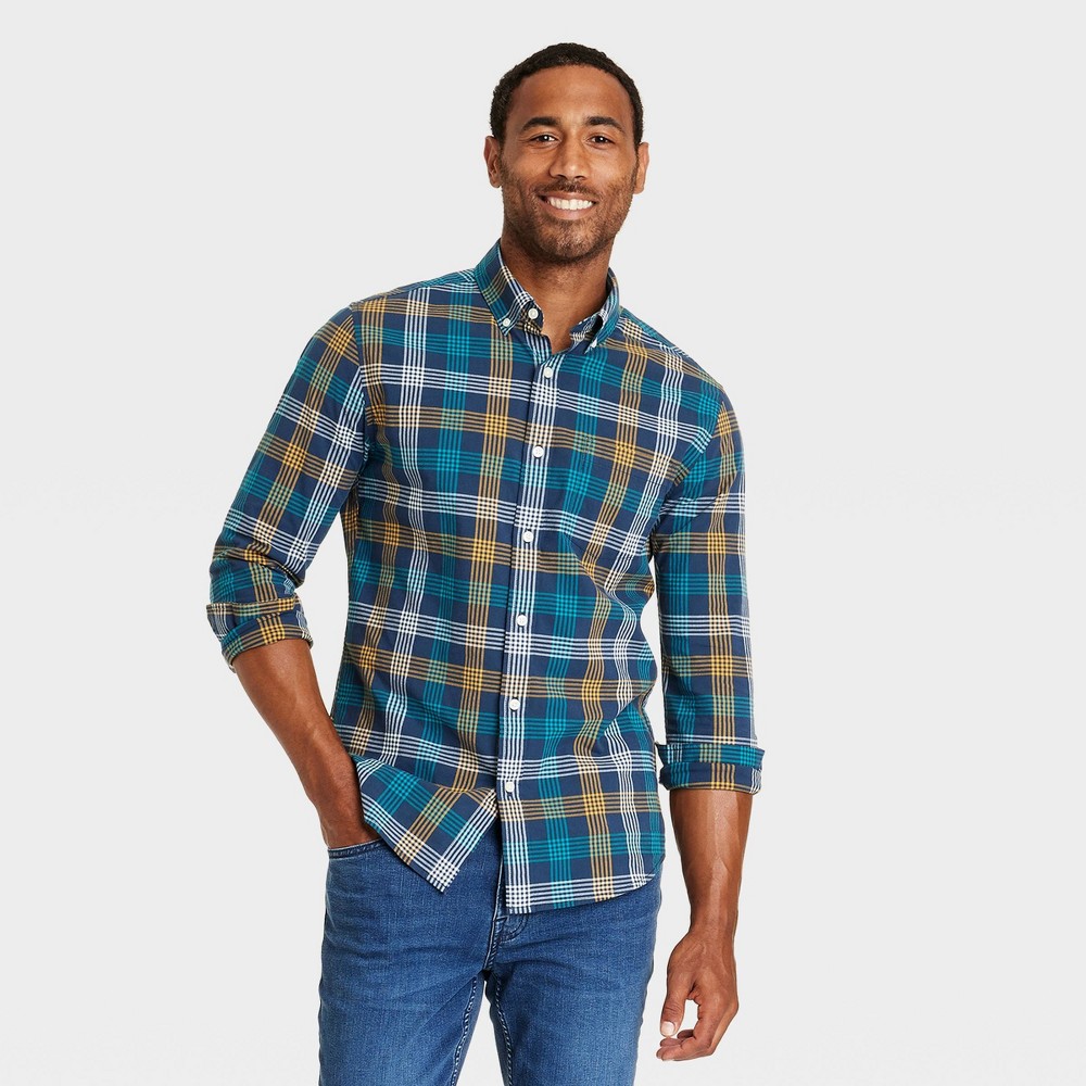 Men Long Sleeve Button-Down Shirt