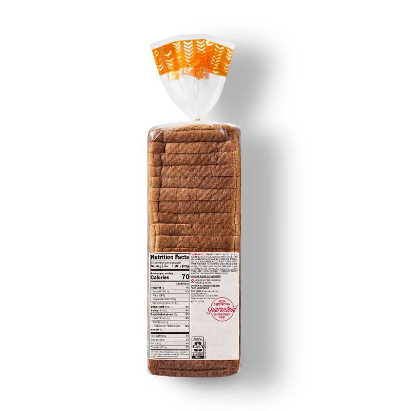 100% Whole Wheat Bread - 20oz - Market Pantry&#8482;, 3 of 7