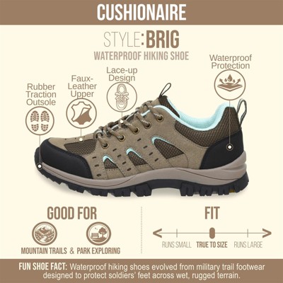 Обувь CUSHIONAIRE Brig Womens Hiking Shoes, Supportive Trail Shoes for Women with Waterproof Protection and Arch Support — фото 2