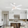 Airsurfer 42" Modern Ceiling Fan in Brushed White Gold with Remote, Reversible Quiet Motor & Light Memory Function - 2 of 4