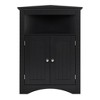 Okak Corner Cabinet, Freestanding Corner Cabinet with 2 Doors and 3 Shelves, Free Standing Cabinet for Kitchen, Living Room - 2 of 4
