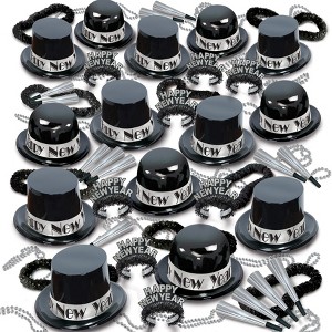 Beistle New Year Showtime Silver DeluxeAssortment Contains 225 items for your party of 100 guests Silver - 1 of 2