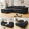 SYFERLORY 108" Cloud Sectional Couch with L-Shape Chaise,4 Seat Modern Modular Sofa with Deep Seat , No Assembly Required (Black) - 4 of 4