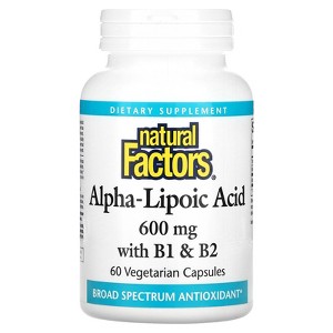 Natural Factors Alpha-Lipoic Acid with B1 & B2, 600 mg, 60 Vegetarian Capsules - 1 of 2