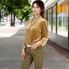 Anna-Kaci Women's Velvet Long Sleeve Blouse with Ruffled Collar and Button Detail - 3 of 4
