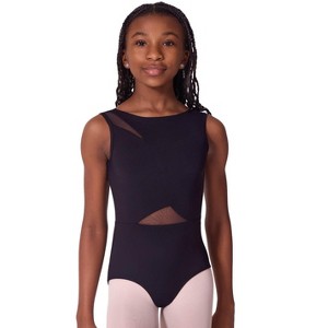 Capezio Girl's Soft Elegance Asymmetrical Boat Neck Leotard - Tween - 1 of 4