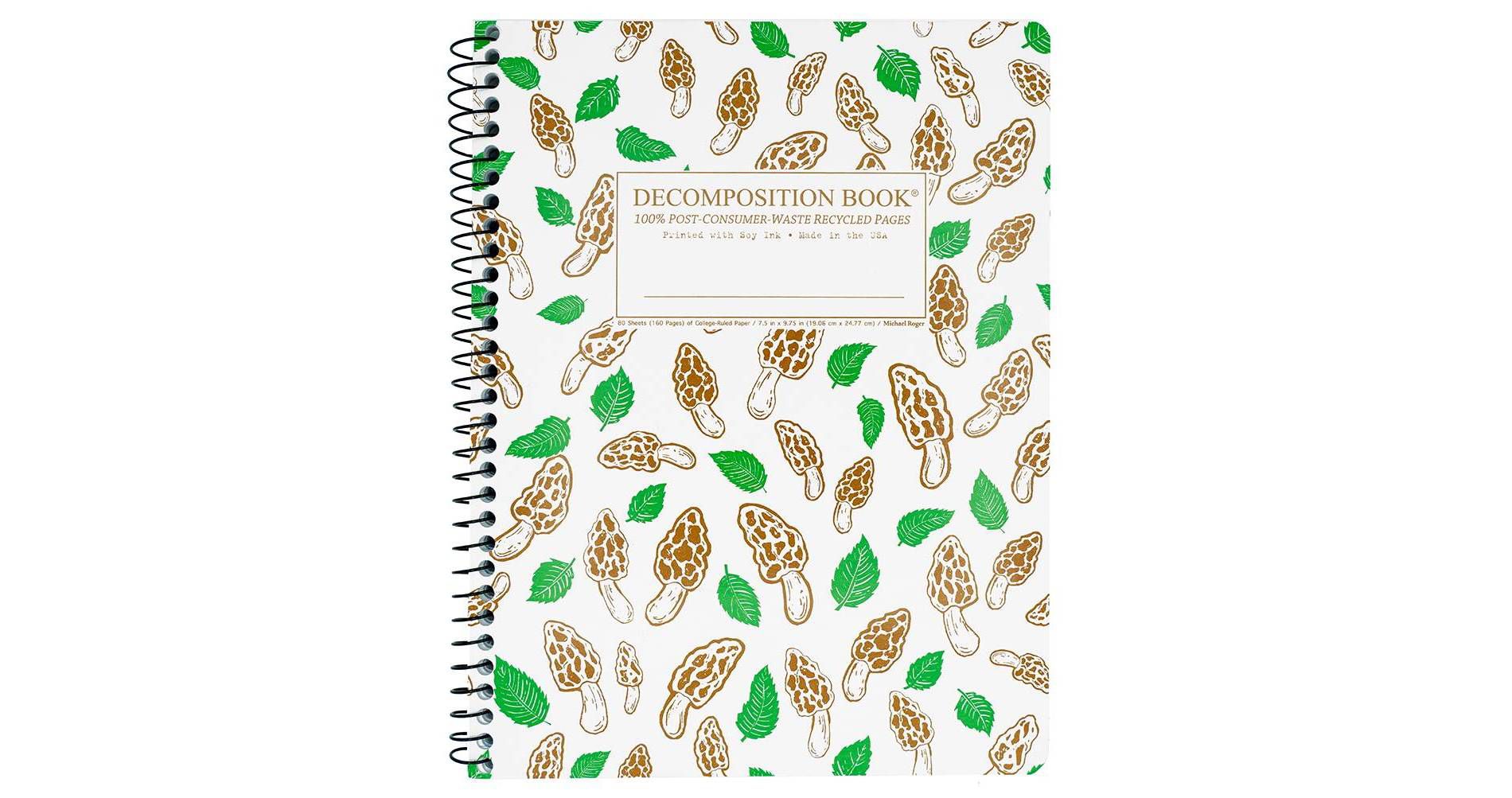 Decomposition Book 7.5"x9.75" 160 Pages College Ruled Spiral Notebook Forest Floor