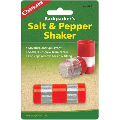 Camping salt shop and pepper shakers