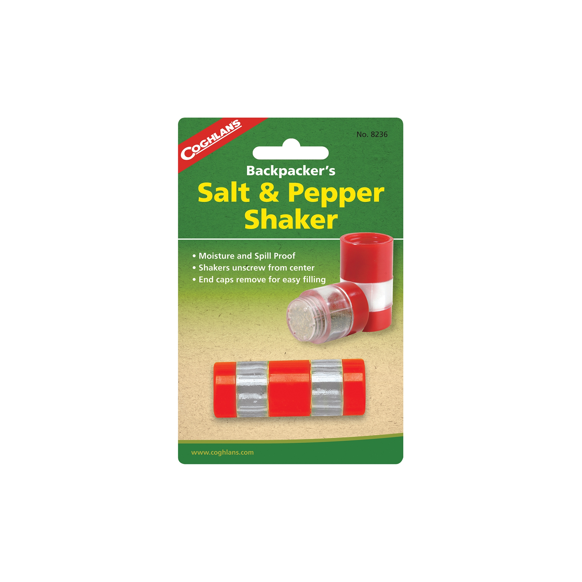 Coghlan's Backpacker's Salt & Pepper Shaker, Moisture and Spill Proof, Camping