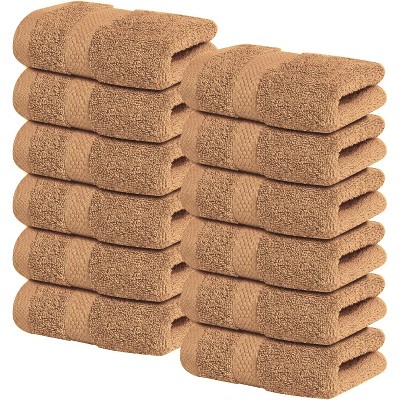 12-Pack Luxury Wash Cloths for Showering, 100% Cotton Soft and Absorbent Face Tow