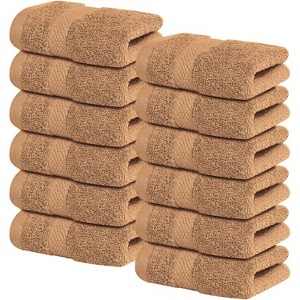 12-Pack Luxury Wash Cloths for Showering, 100% Cotton Soft and Absorbent Face Tow - 1 of 4