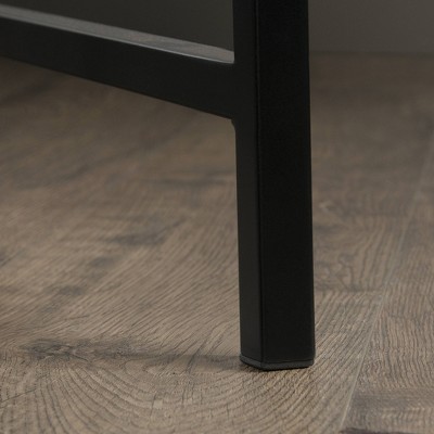 Charter Oak and Black Metal 1-Drawer Nightstand