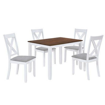 ChicFurnit Dining Sets Counter Height Table Set with Bench and Storage Shelf for Kitchen Dining Room, Dark Brown, 41.93"*23.03"*19.29"