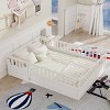 Floor Bed with High Fence and Door For Kids, Safe Montessori Design Bed with Guardrails,, Bed with Pine Wood Construction-Baofuwish - 2 of 4