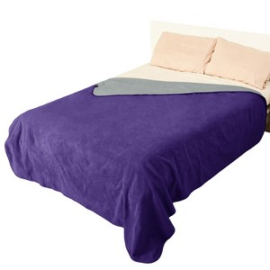 Catalonia Waterproof Bed Blanket for Couples, Cozy Soft Reversible Fleece Blanket, Large Bed Couch Sofa Cover Furniture Mattress Protector - 1 of 4