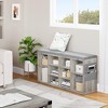 Shoe Bench with Cushion, Ten Cubbies Storage Bench with Adjustable Shelves, Cubby Seat Shoe Cabinet for Entryway Living Room Hallway Bedroom Dorm - 2 of 4