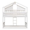 VYNXARIA Twin Sized White House - Style Bunk Bed Complete with Roof Window, Frame, Door, Safety Rail and Ladder - 4 of 4