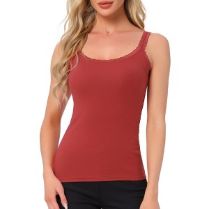 INSPIRE CHIC Women's Lace Soft Cotton Pajamas Tank Tops - 1 of 4