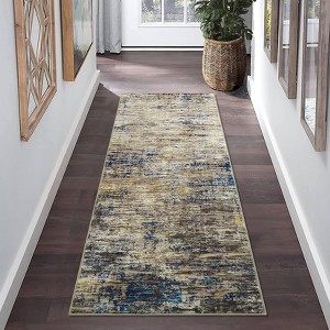 Modern Abstract Washable Area Rugs, Non Slip Contemporary Printed Accent Rug, Ultra-Soft Low Pile Indoor Carpet for Living Room Bedroom Office - 1 of 4
