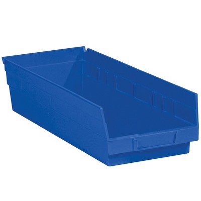 Box Partners Plastic Shelf Bin Boxes 17 7/8" x 6 5/8" x 4" Blue 20/Case BINPS112B