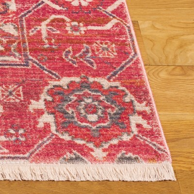 Handmade Red Synthetic 5' x 7' Rectangular Area Rug