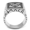 Slickblue Men's Stainless Steel Ring, Jet Epoxy Inlay, High Polished Finish, Anchor Design, Black, Size 8-13 - 3 of 4