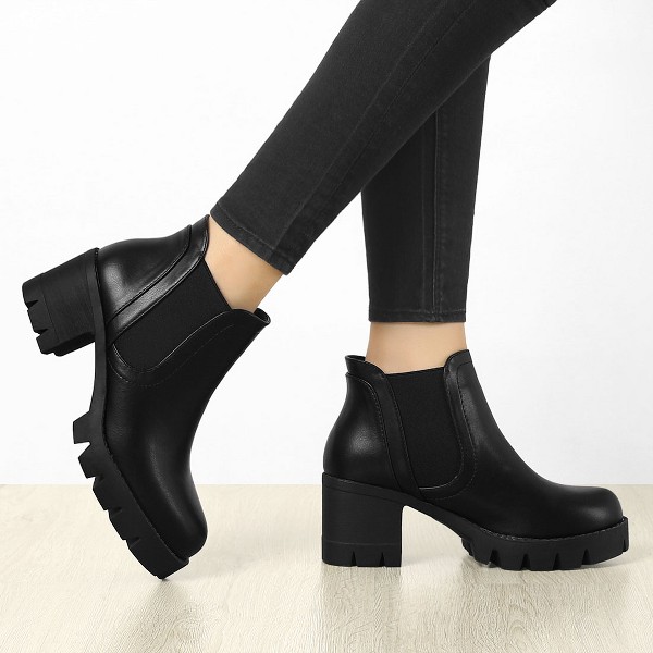 Botines Chelsea de mujer BLISSFUL STEP, tacón grueso y suela con agarre 2