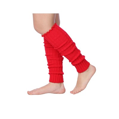 Isadora Paccini Women's 80s Style Ribbed Leg Warmers Crimson Passionate Red for Parties & Sports Accessories