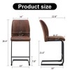 A set of two brown chairs, including suede cushions and black metal legs. Small size, suitable for select groups, suitable for dining room (set of 2) - 4 of 4