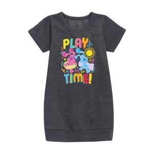 Girls' - Blue's Clues & You! - Play Time Graphic Short Sleeve Fleece Dress - 1 of 2