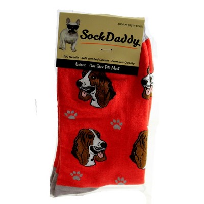 Novelty Socks 15.25" Basset Hound Socks Premium Quality E & S Pet  -  Socks