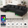 U-Shaped Sectional Sofa Upholstered Sofa Couch with Ligh t & 6 Pillows - ModernLuxe - 3 of 4